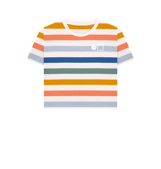Multicolour Stripes Printed T-shirt