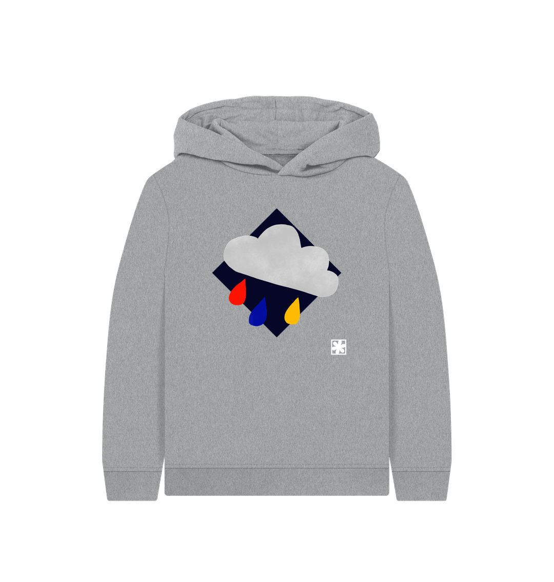 Athletic Grey Printed Kids Hoodie