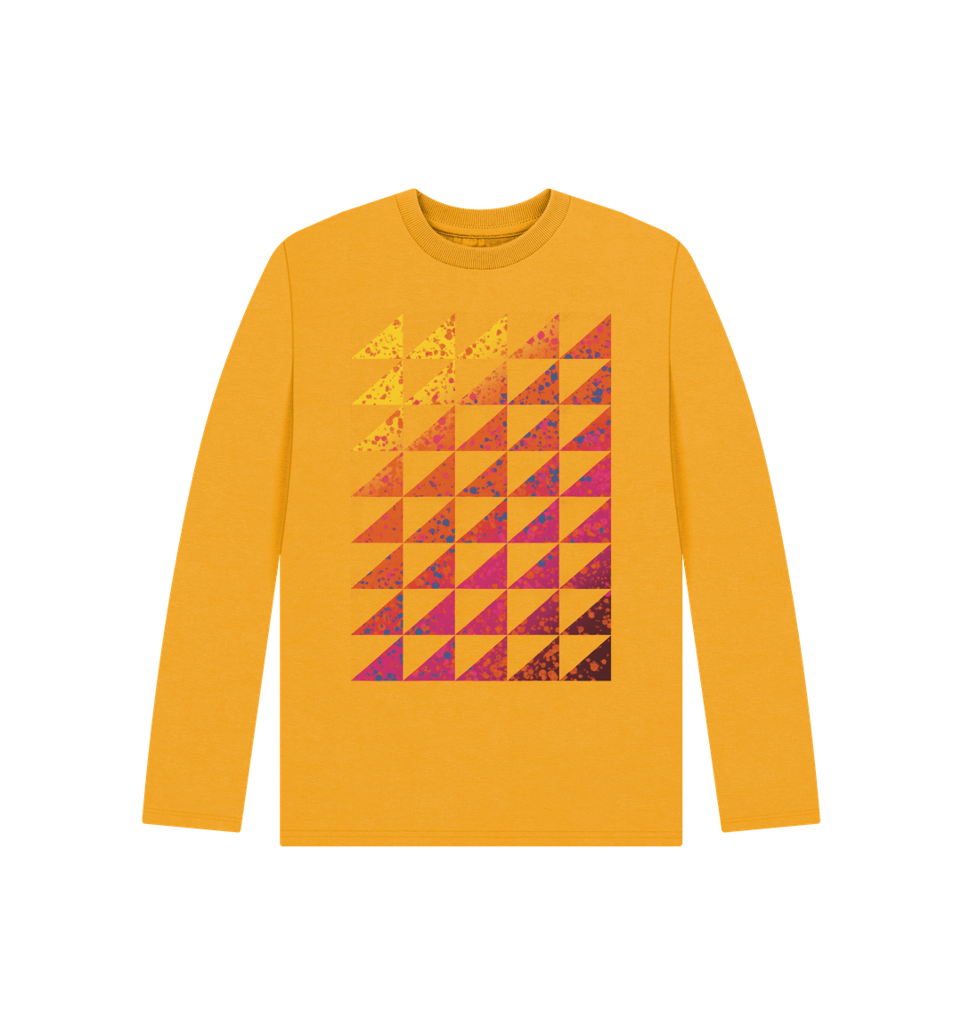 Mustard Children's Geometric Triangles T-shirt