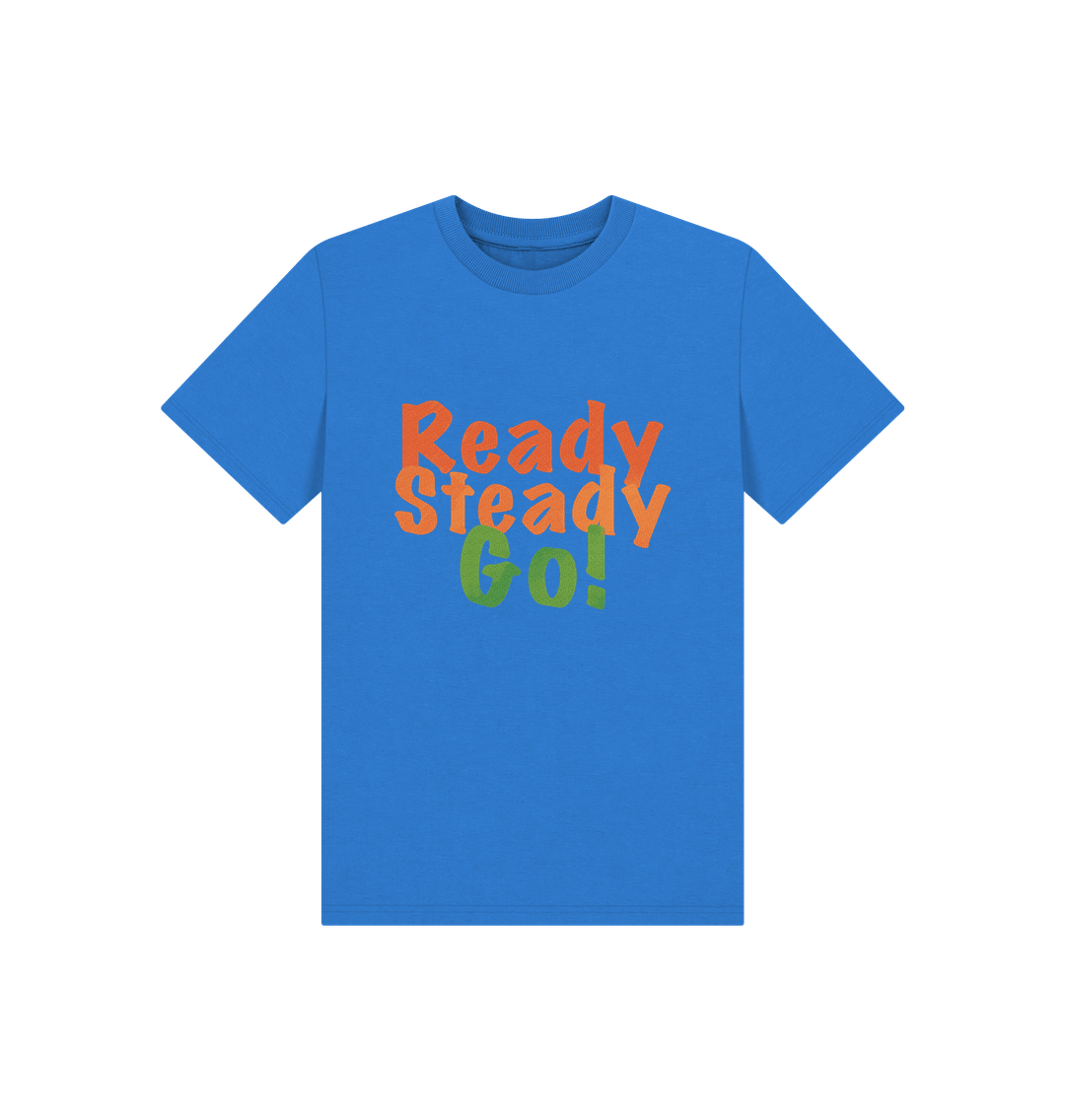 Bright Blue Children's Ready Steady Go T-shirt