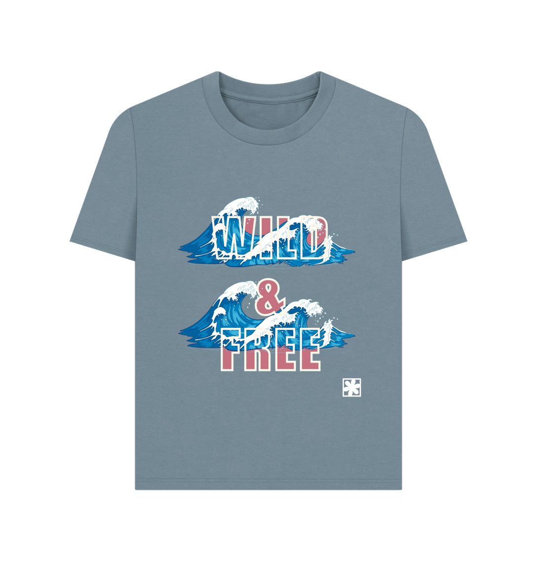 Stone Blue Printed T-shirt