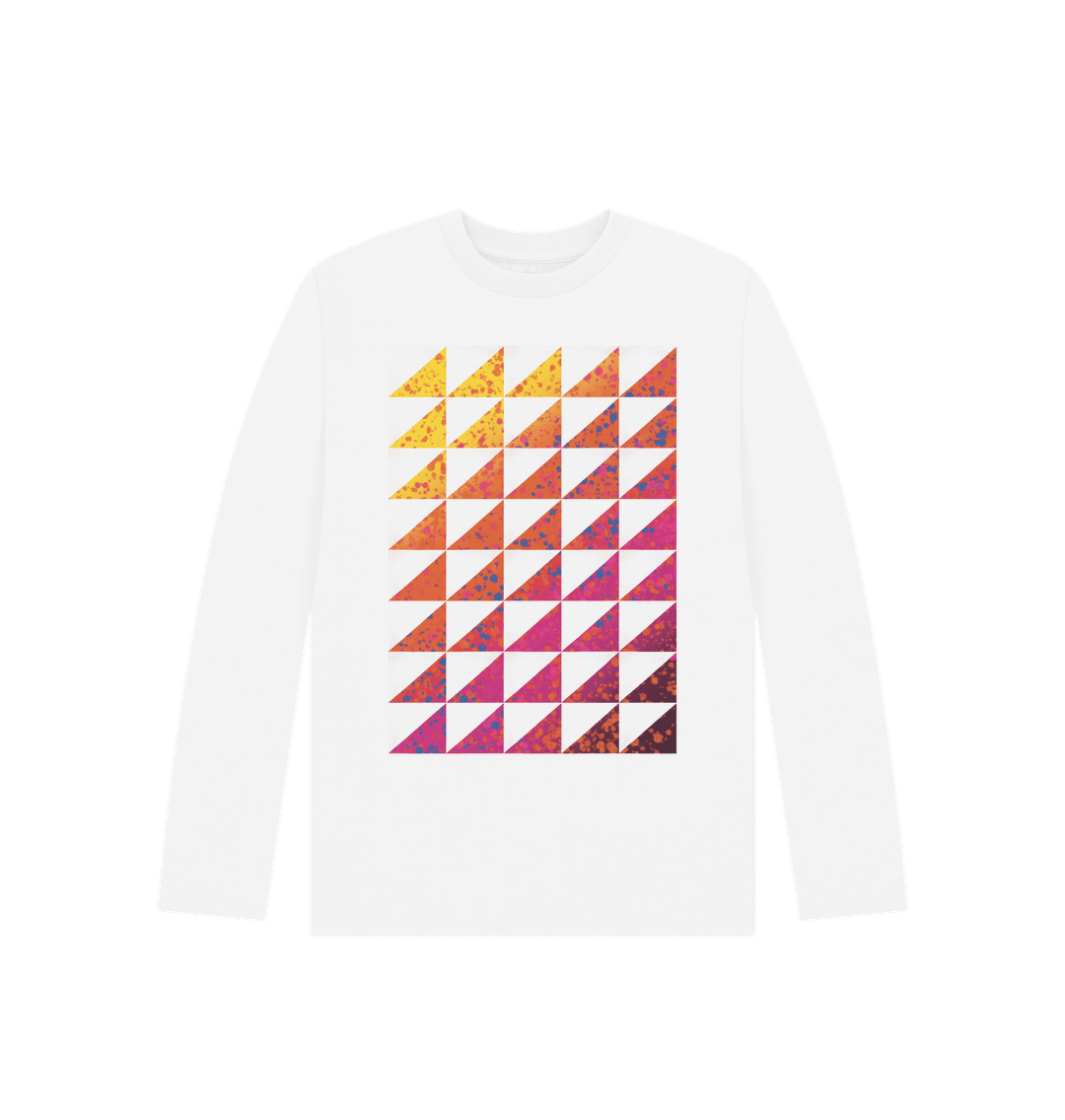 White Children's Geometric Triangles T-shirt