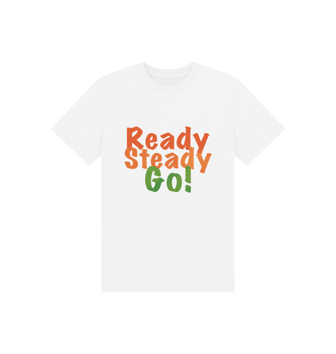 White Children's Ready Steady Go T-shirt
