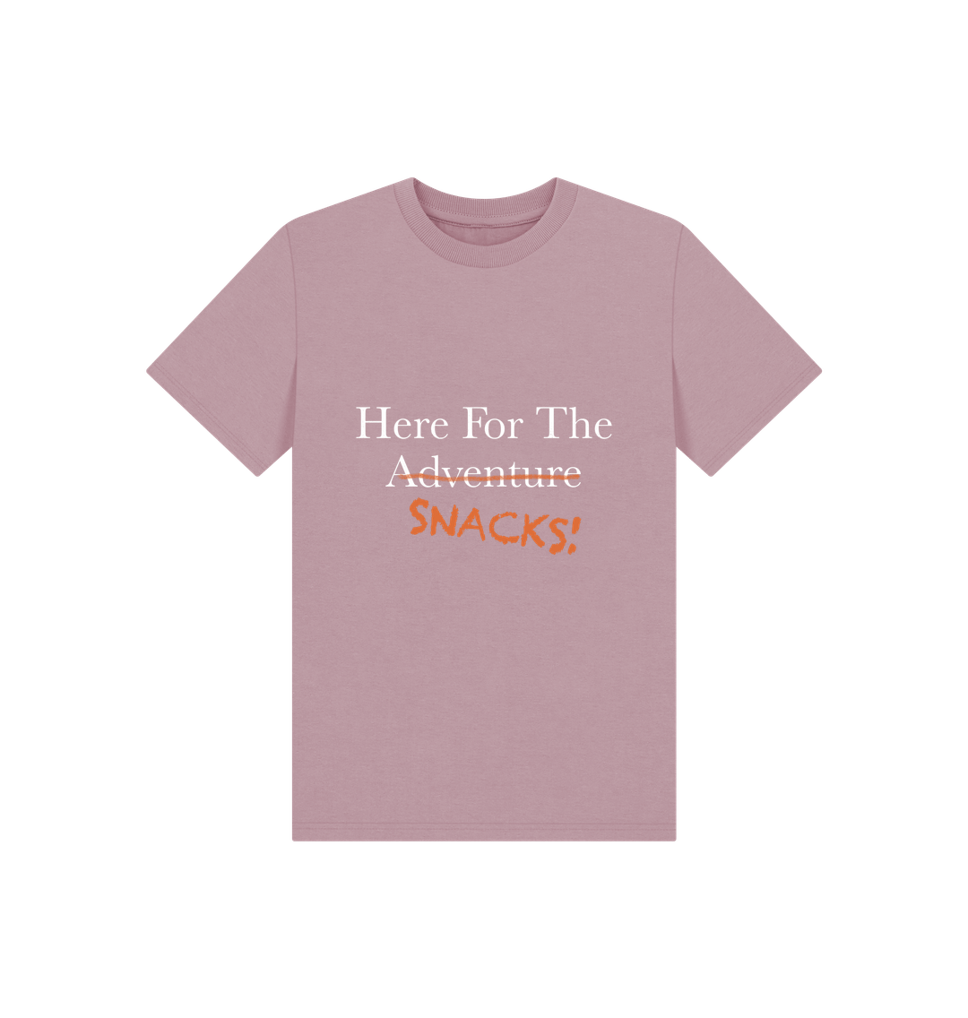Mauve Children's Here For The Snacks T-shirt
