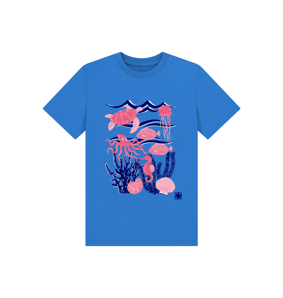 Bright Blue Printed Kids T-Shirt