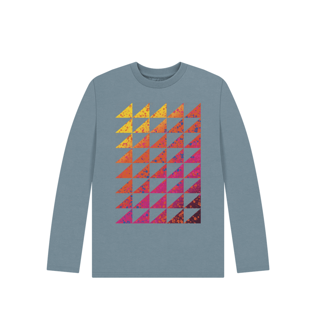 Stone Blue Children's Geometric Triangles T-shirt