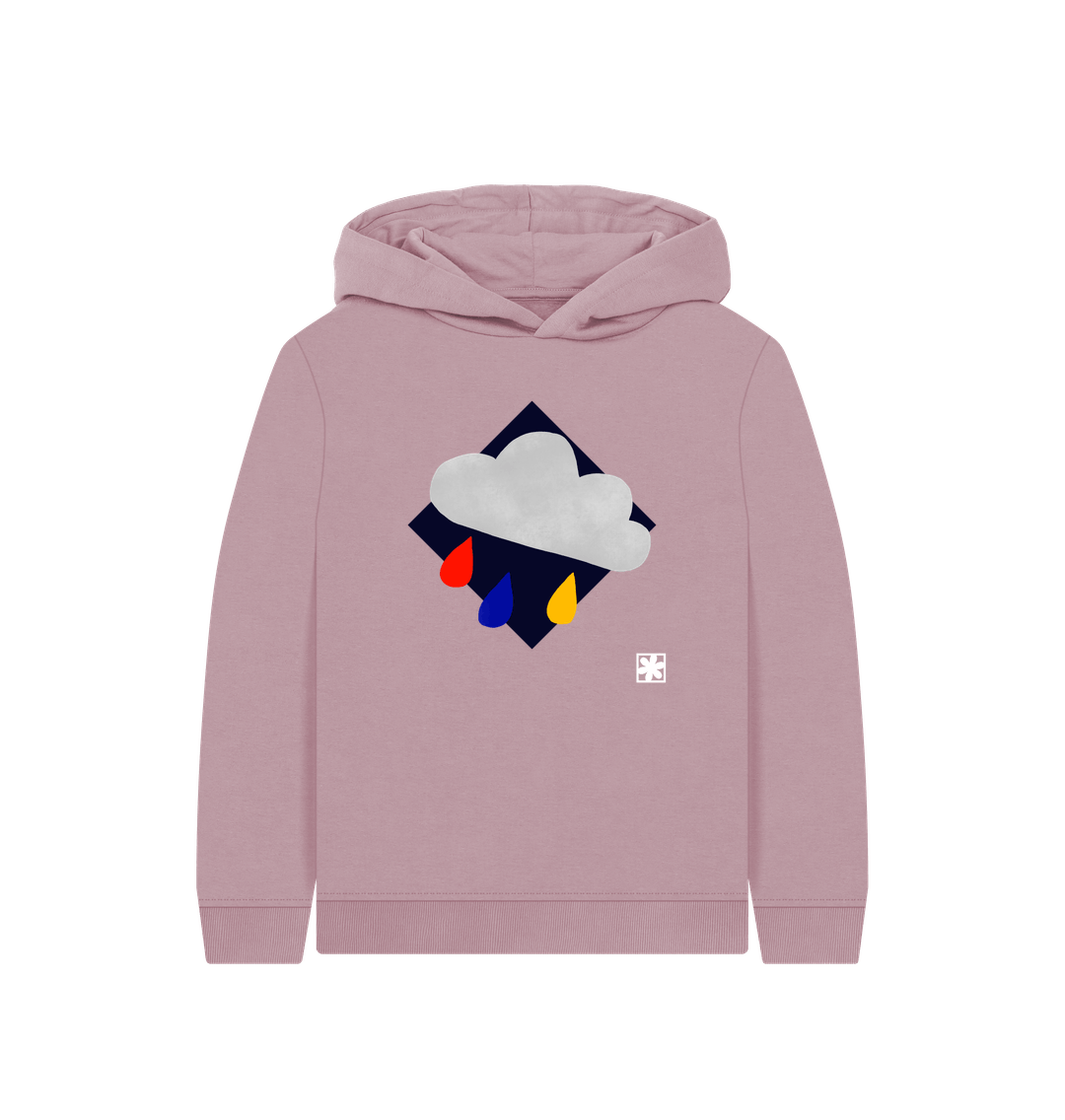 Mauve Printed Kids Hoodie