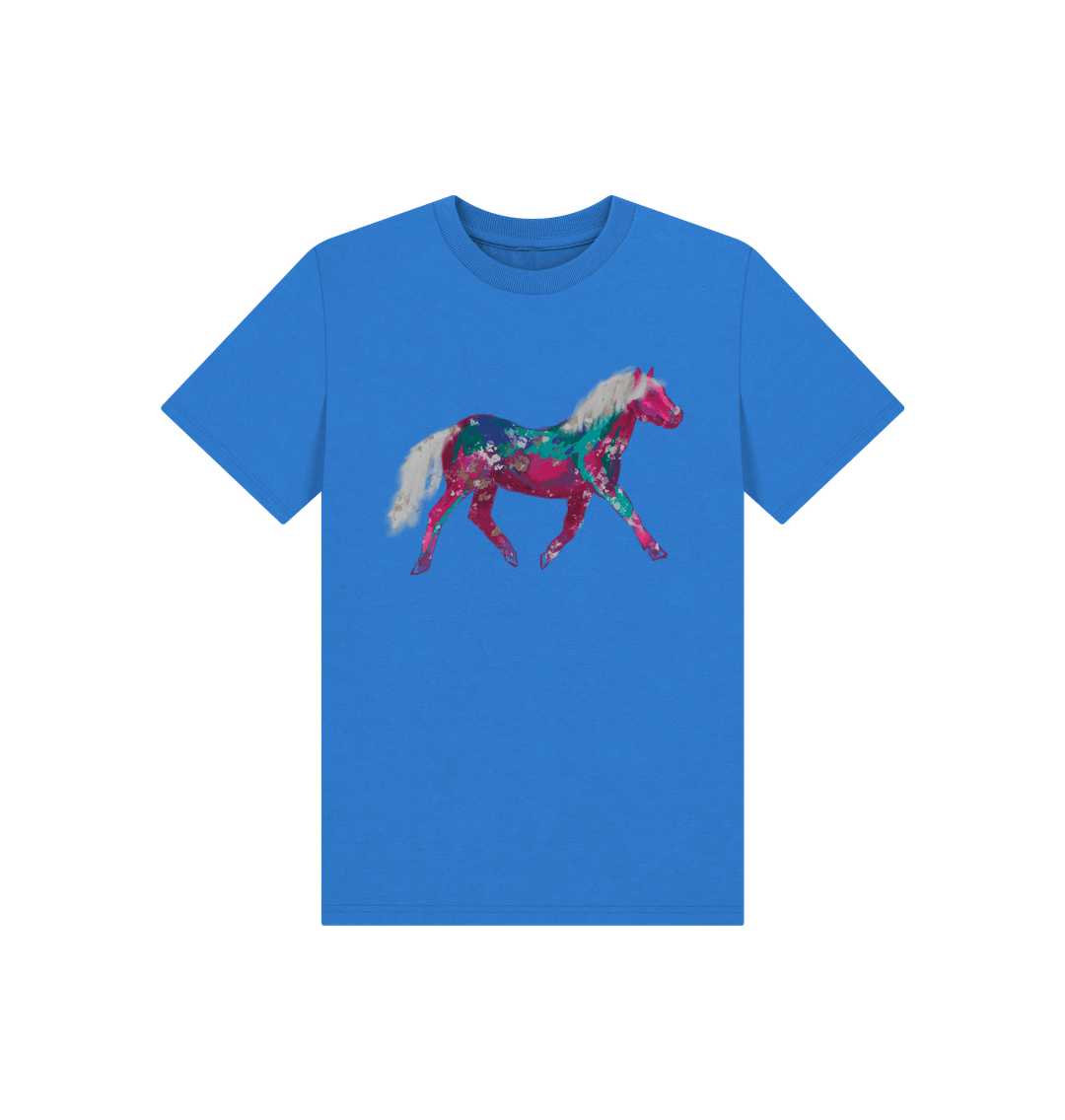 Bright Blue Children's Pony T-shirt