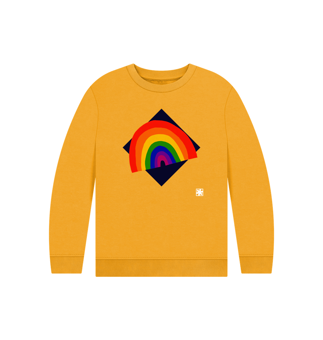 Mustard Printed Kids Jumper