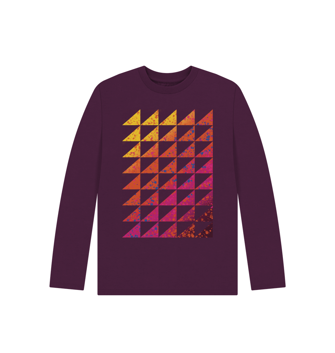 Purple Children's Geometric Triangles T-shirt