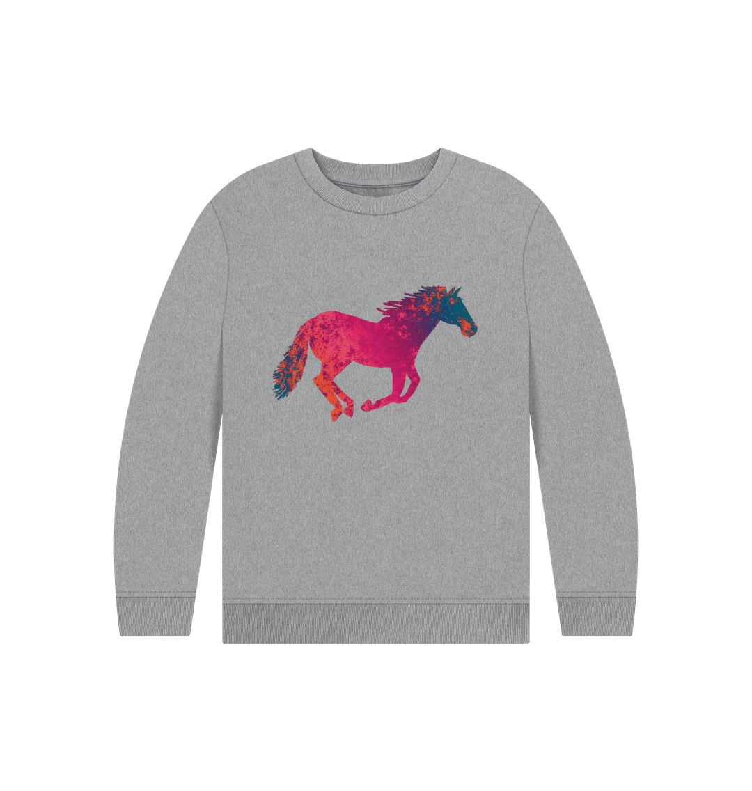 Athletic Grey Children's Graffiti Horse Jumper