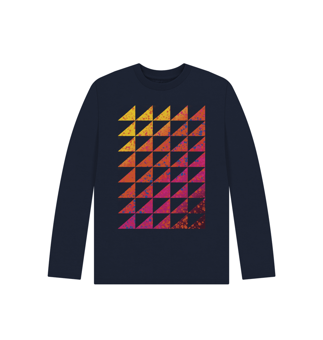 Navy Blue Children's Geometric Triangles T-shirt