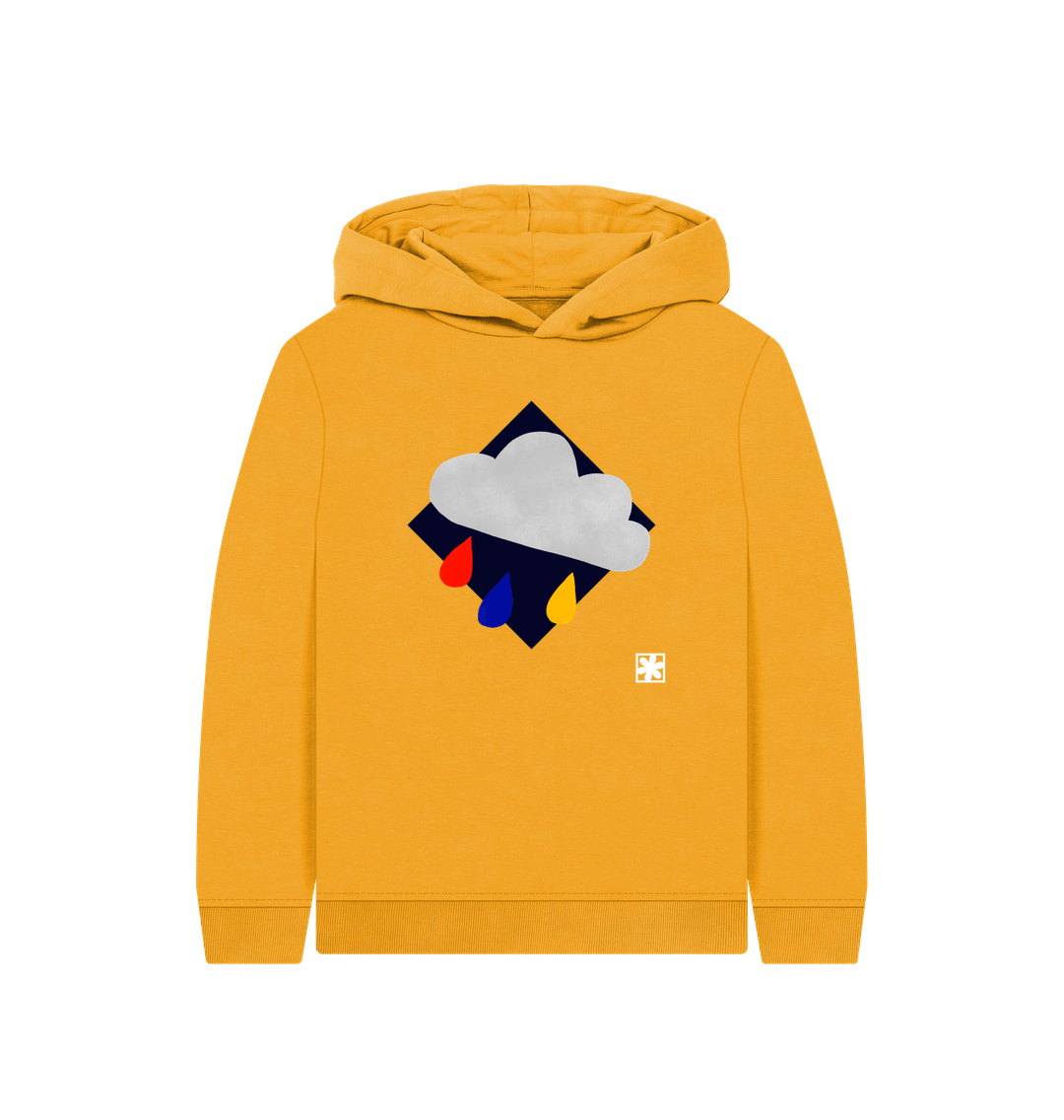 Mustard Printed Kids Hoodie