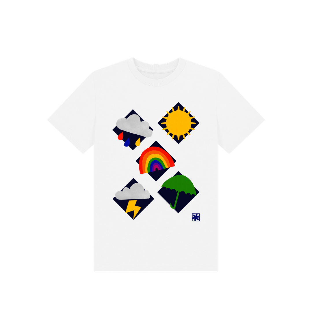 White Printed Kids T-Shirt
