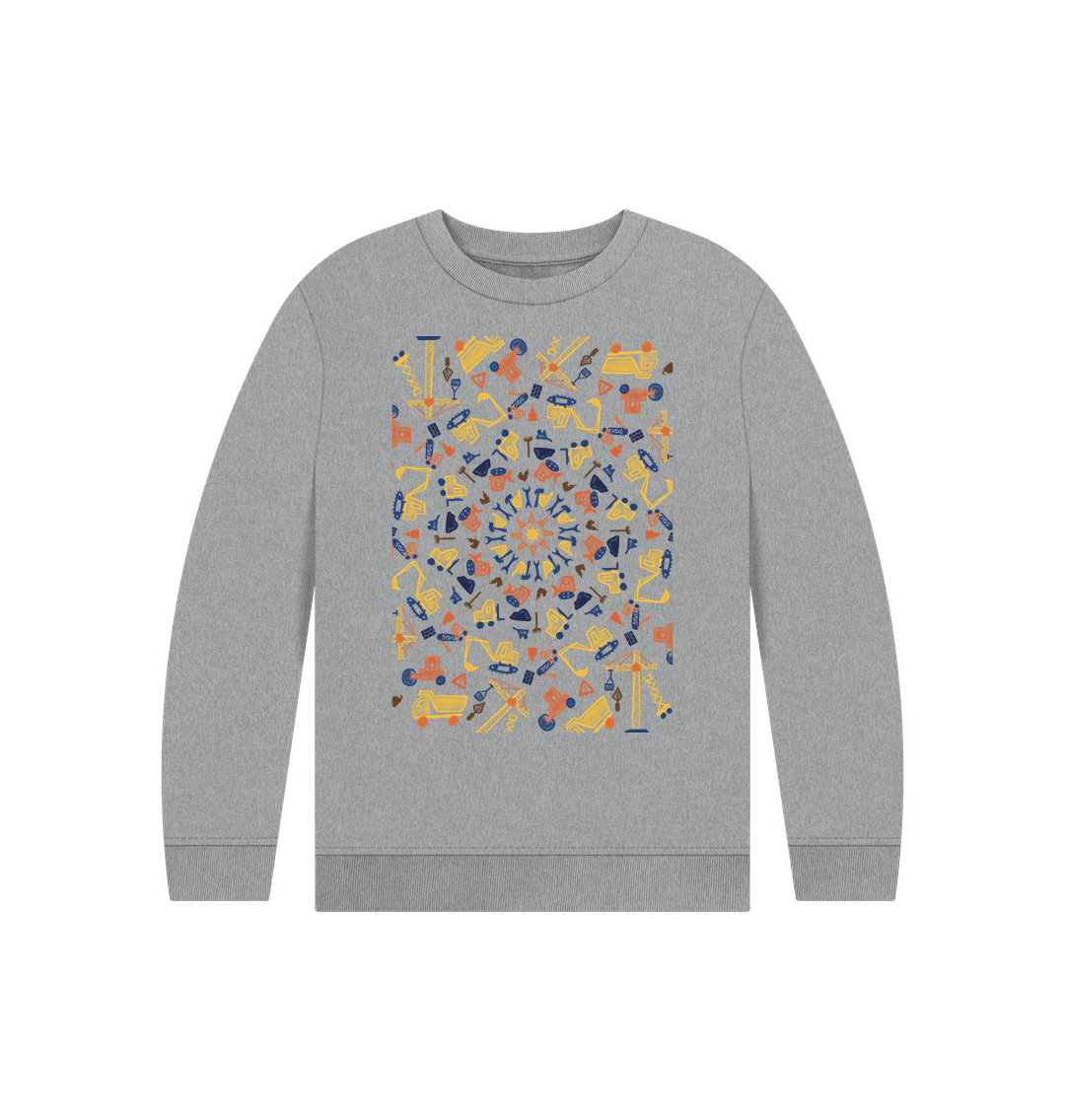 Athletic Grey Printed Kids Jumper