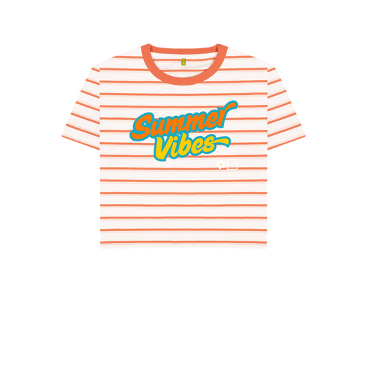 Coral Stripes Printed T-shirt