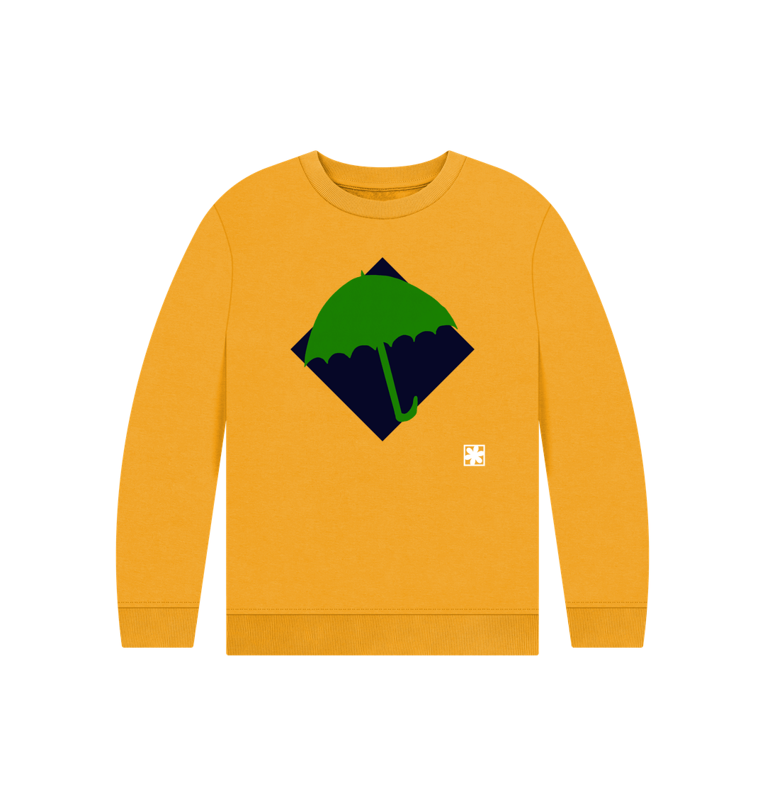 Mustard Printed Kids Jumper