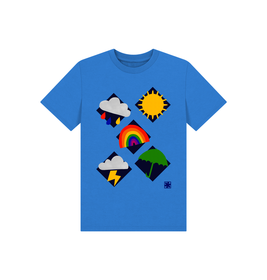 Bright Blue Printed Kids T-Shirt