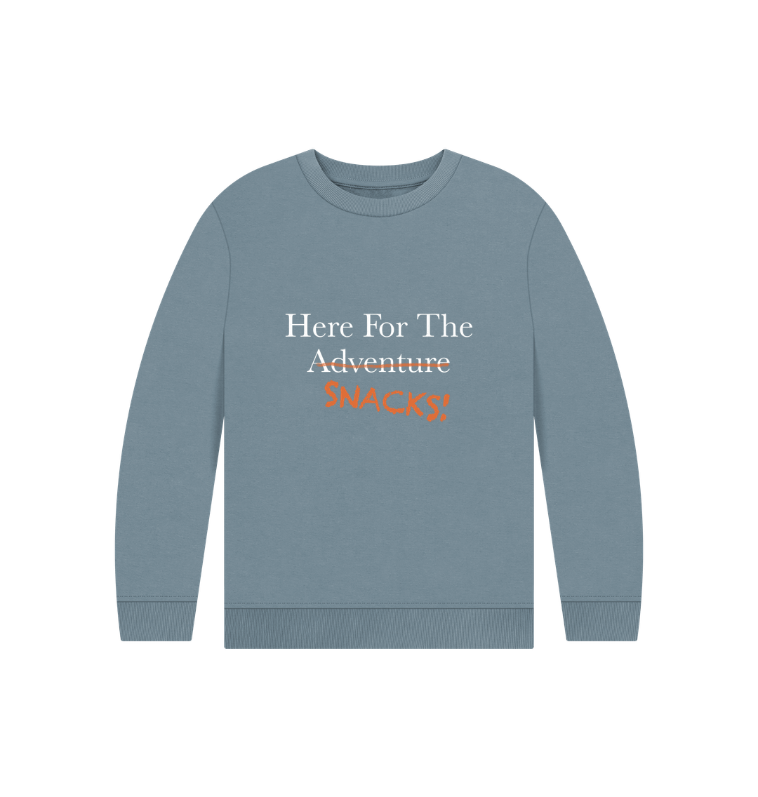 Stone Blue Children's Here For The Snacks Jumper