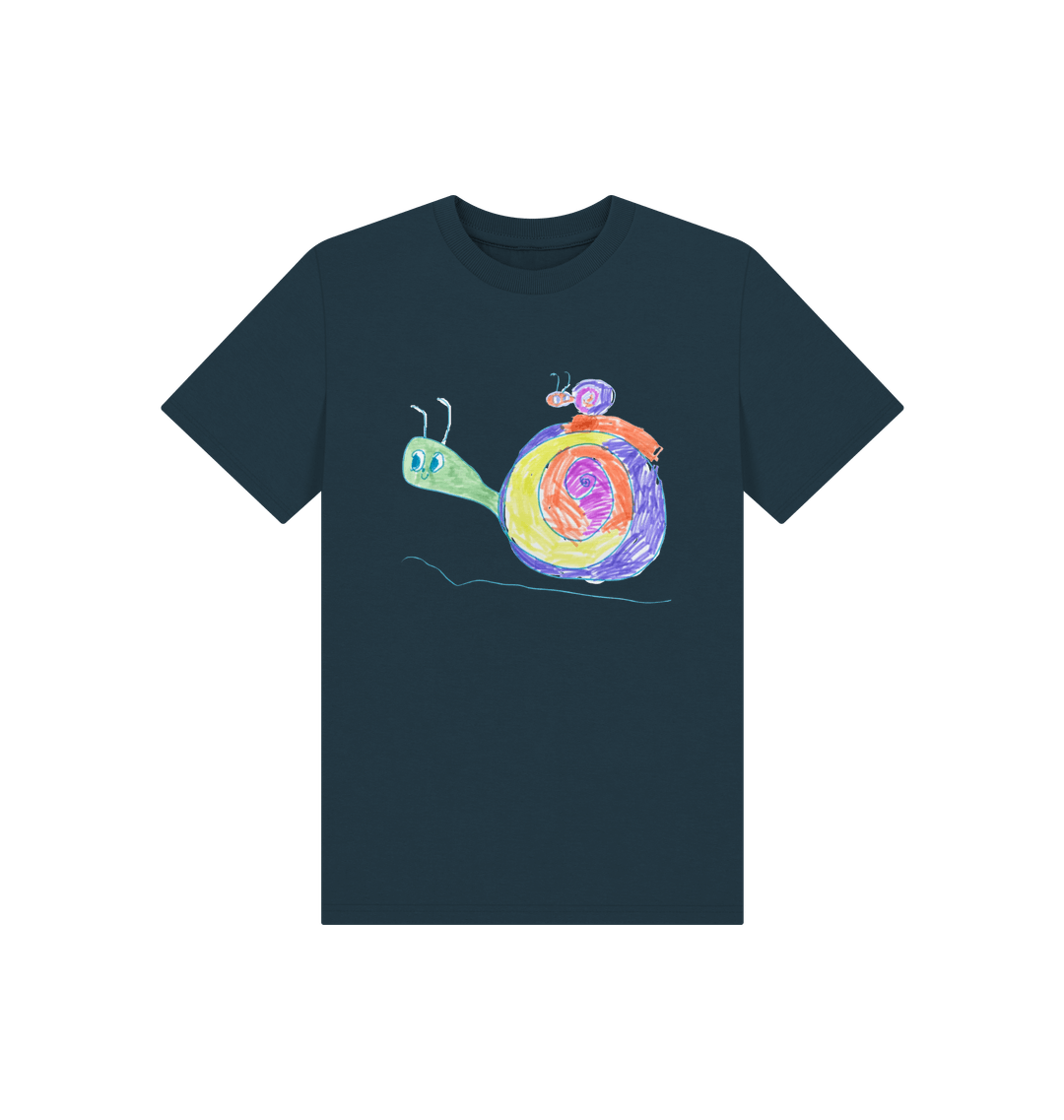 Denim Blue Printed Kids T-Shirt
