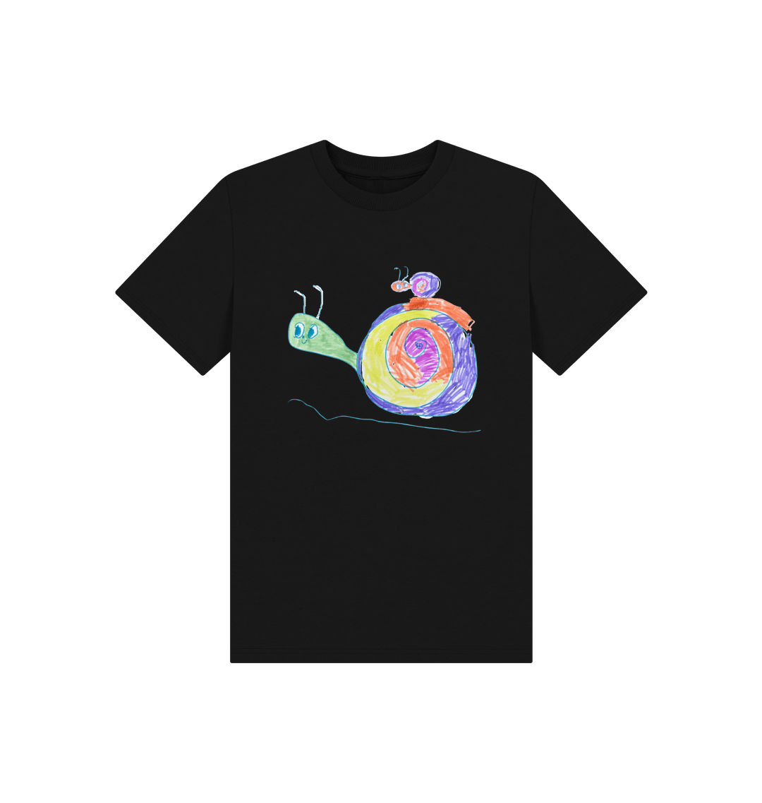 Black Printed Kids T-Shirt