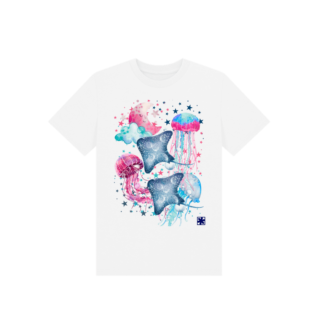 White Printed Kids T-Shirt