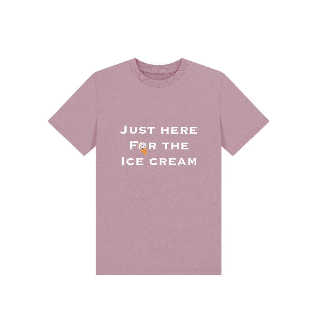 Mauve Children's Just Here For The Ice Cream T-shirt