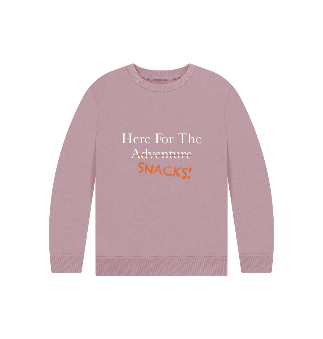 Mauve Children's Here For The Snacks Jumper