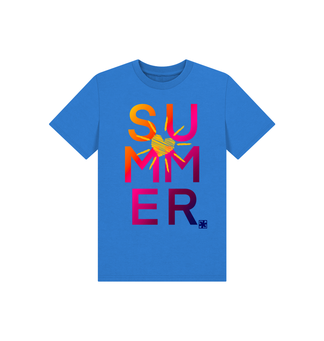 Bright Blue Printed Kids T-Shirt