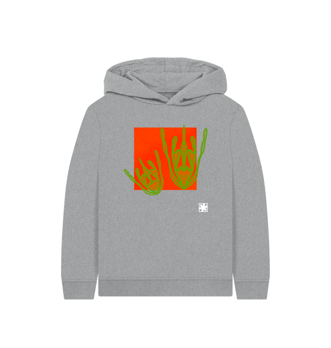 Athletic Grey Printed Kids Hoodie