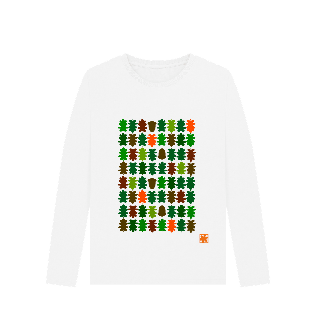White Printed Long Sleeve T Shirt