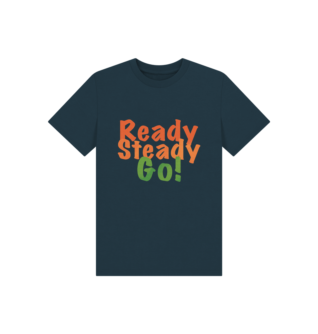 Denim Blue Children's Ready Steady Go T-shirt