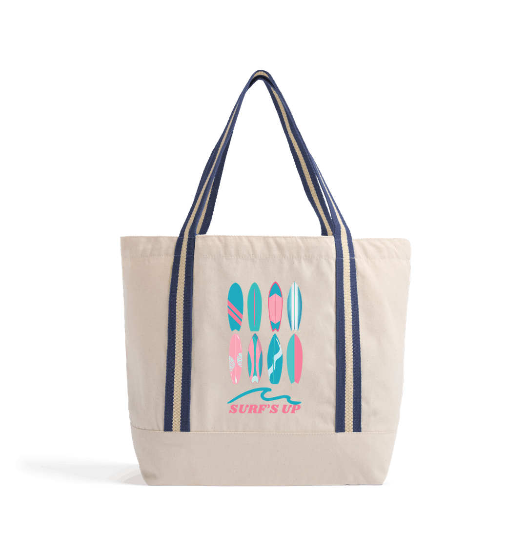 Natural/French Navy Heat Transfer Bag
