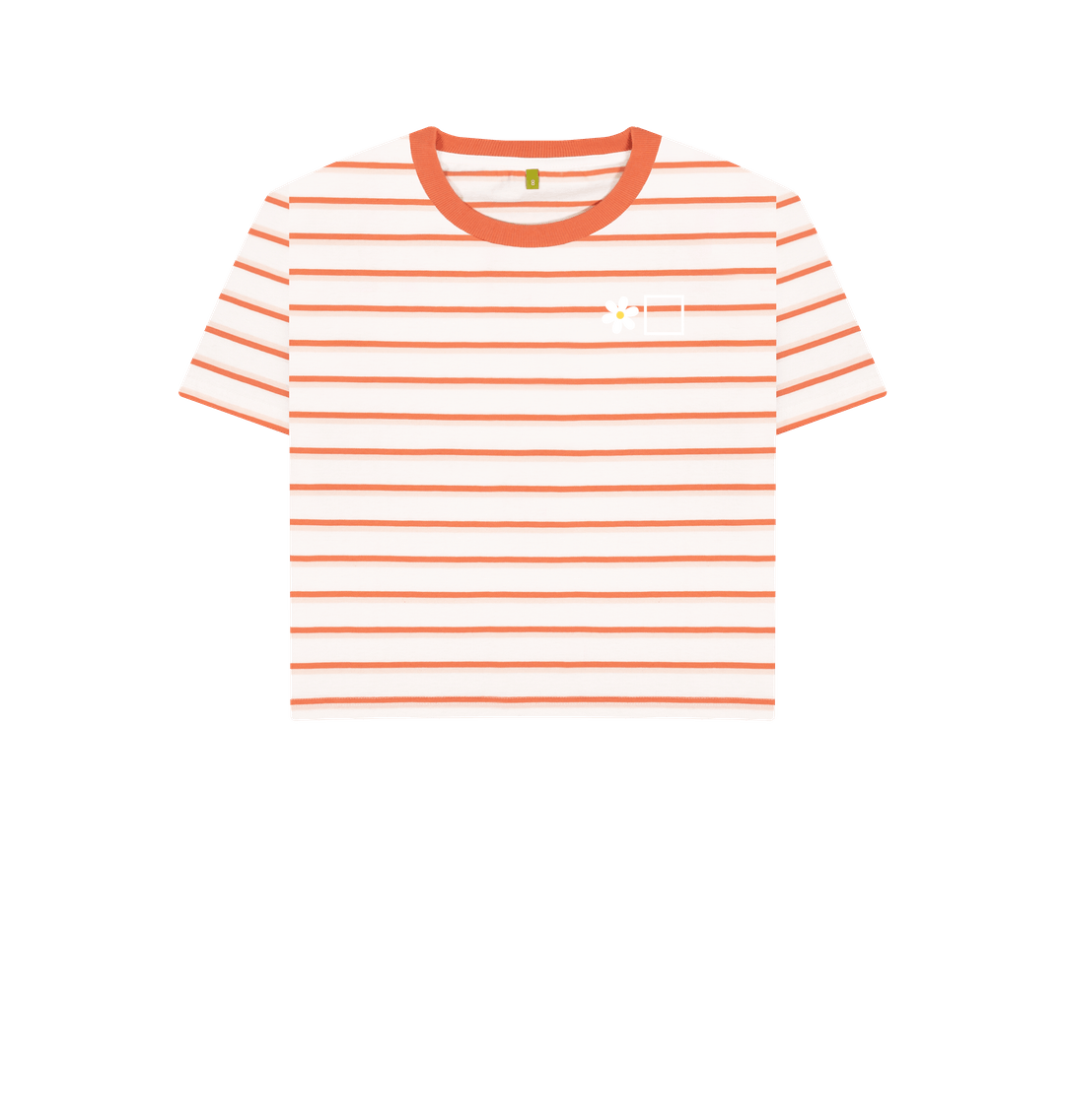 Coral Stripes Printed T-shirt