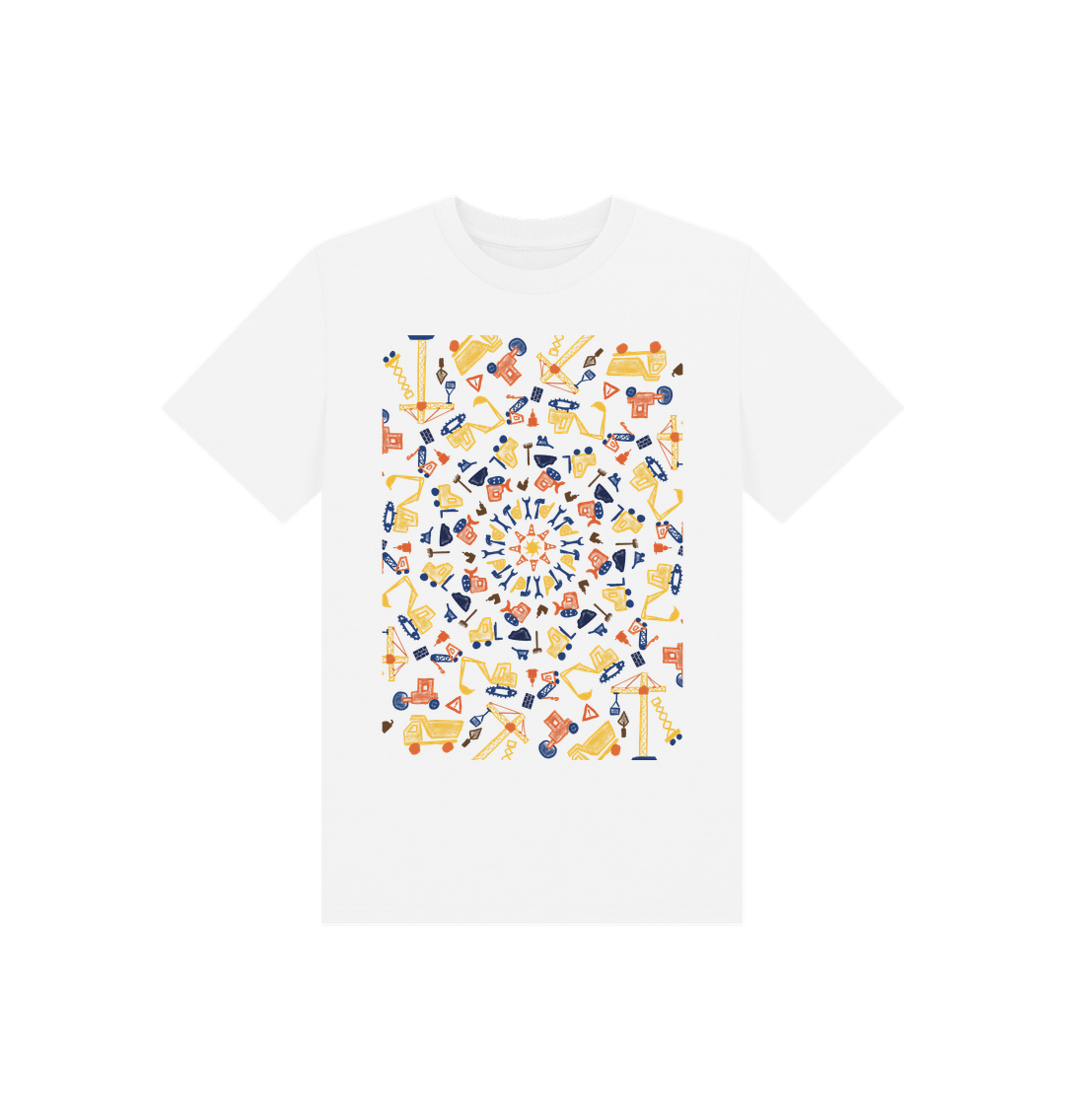 White Children's Construction T-shirt