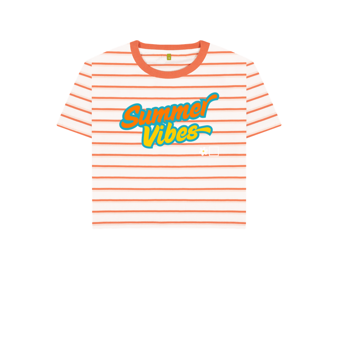 Coral Stripes Printed T-shirt