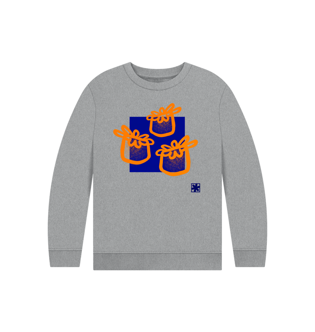 Athletic Grey Printed Kids Jumper