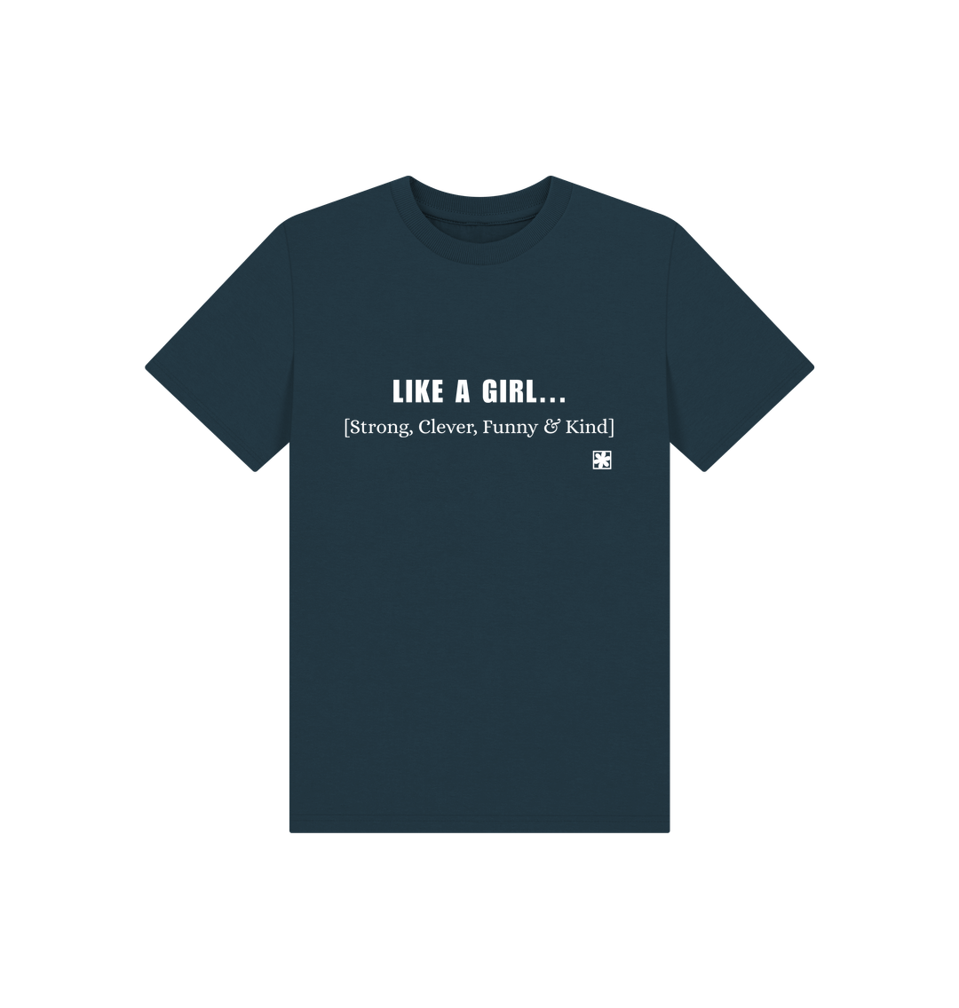 Denim Blue Printed Kids T-Shirt